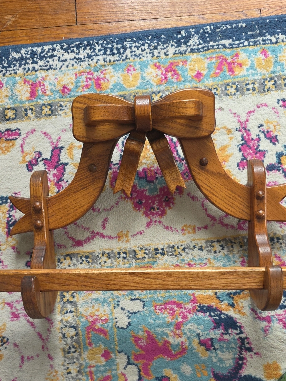 Wood Bow Wall Rack - Oak Finish